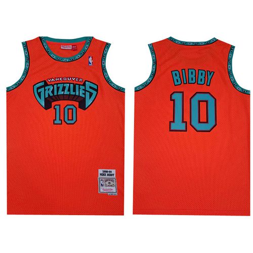 Grizzlies #10 Mike Bibby Orange Retro Jersey