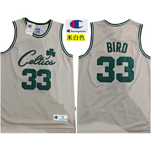 Celtics #33 Larry Bird White Retro Jersey