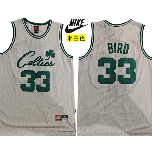 Celtics #33 Larry Bird White Retro Nike Jersey