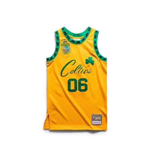Celtics #6 Yellow Embroidered Collab Jersey