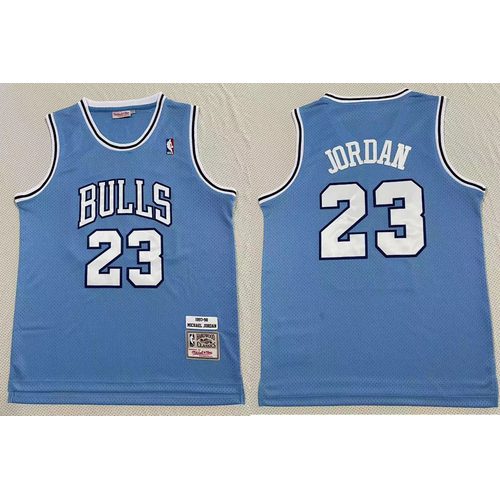 Bulls #23 Michael Jordan Light Blue Jersey