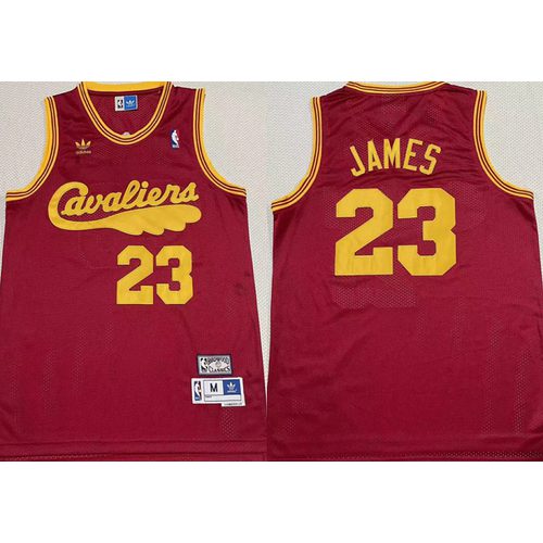 Cavaliers LeBron James Wine Red Retro Jersey