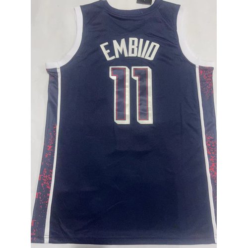 Team USA #11 LeBron James Navy Blue Jersey