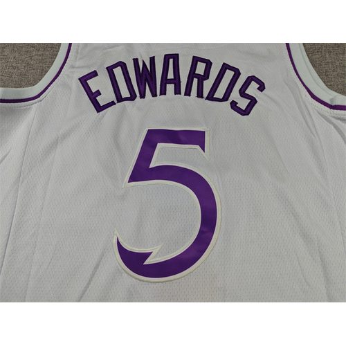 Timberwolves #5 White Jersey
