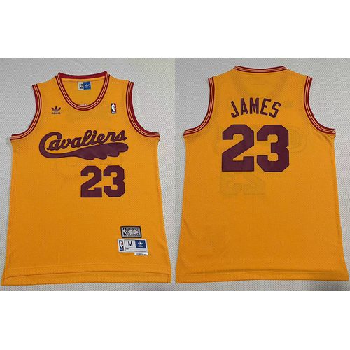 Cavaliers LeBron James Yellow Retro Jersey