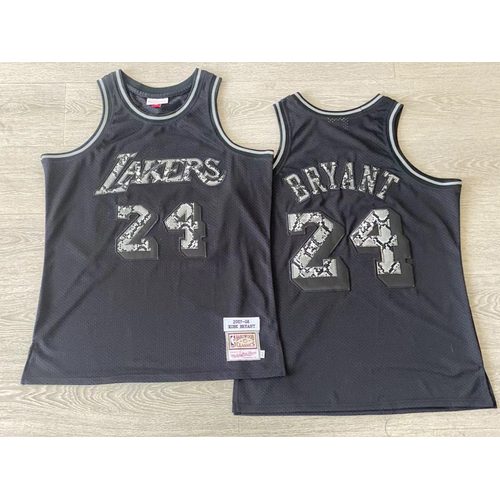 Lakers #24 Kobe Bryant Black Embroidered Jersey
