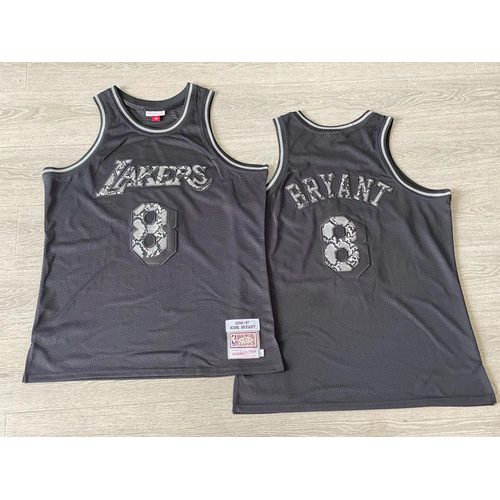 Lakers #8 Kobe Bryant Black Embroidered Jersey