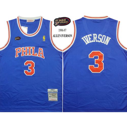 76ers Allen Iverson Blue Jersey