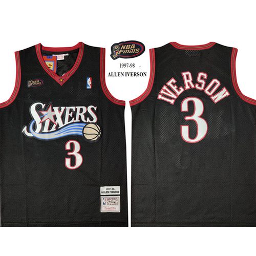 76ers Allen Iverson Black Jersey