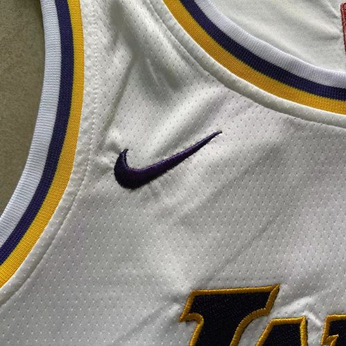 Lakers #77 Luka Doncic White Embroidered Nike Jersey