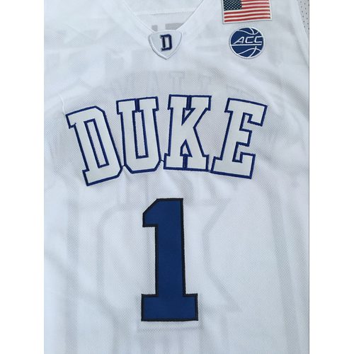 Duke Blue Devils #1 Zion Williamson White Embroidered Jersey
