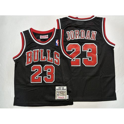 Bulls #23 Michael Jordan Black Retro Jersey