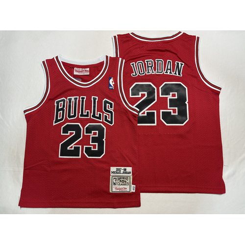 Bulls #23 Michael Jordan Red Retro Jersey