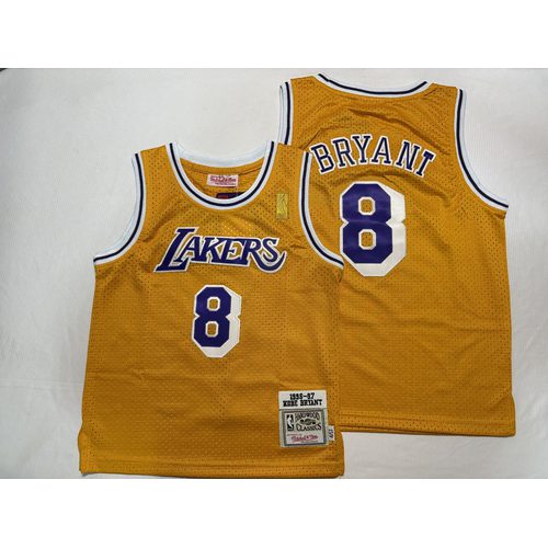 Lakers #8 Donovan Mitchell Yellow Retro Jersey