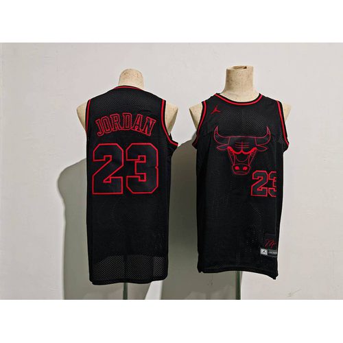 Bulls #23 Black Retro Jersey
