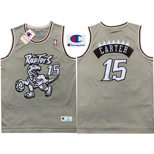 Raptors Vince Carter Gray Embroidered Jersey