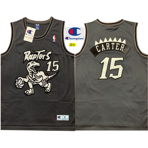 Raptors Vince Carter Gray Embroidered Jersey