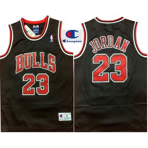 Bulls #23 Michael Jordan Black Retro Jersey