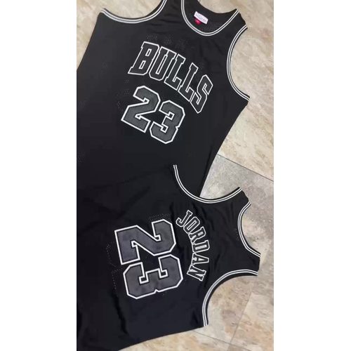 Bulls #23 Michael Jordan Black Glow in the Dark Embroidered Jersey