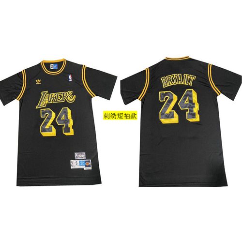 Lakers #24 Kobe Bryant Black City Edition Retro Jersey
