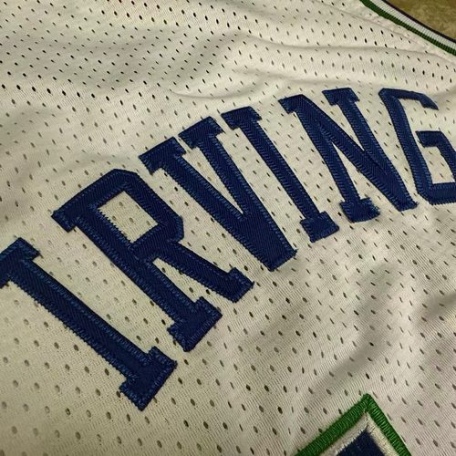 Mavericks #11 Kyrie Irving White Retro Embroidered Jersey