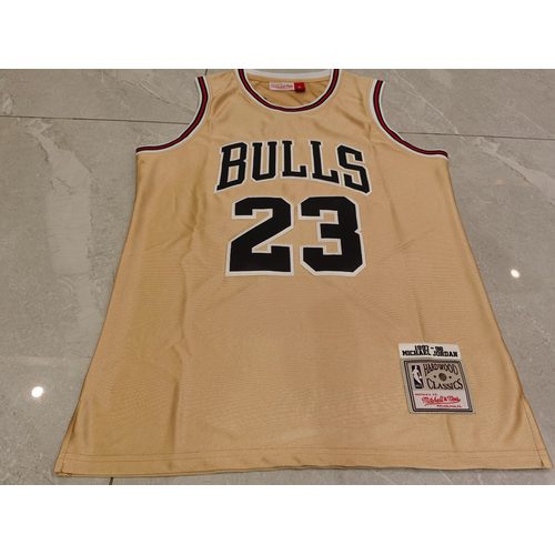 Bulls #23 Michael Jordan Gold Jersey