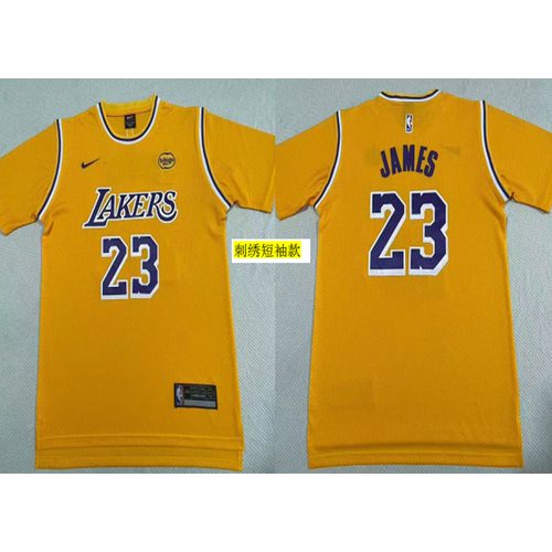 Lakers #2 LeBron James Yellow Jersey