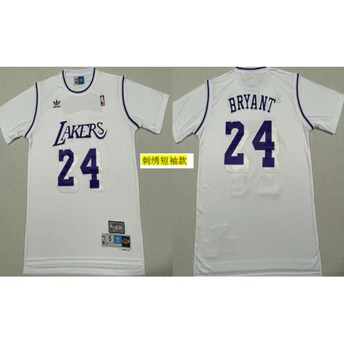 Lakers #24 Kobe Bryant White Retro Jersey