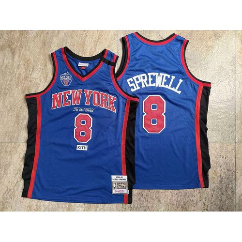 Knicks #8 Embroidered Collab Jersey