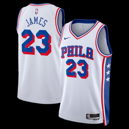 76ers #23 LeBron James Embroidered Jersey