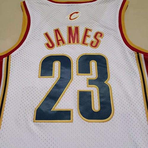 Cavaliers #23 LeBron James White Retro Jersey