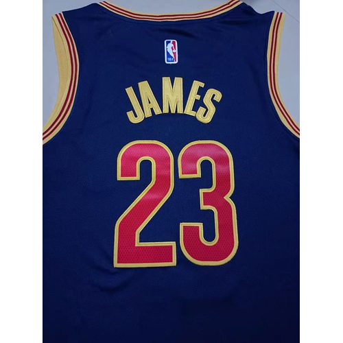 Cavaliers #23 LeBron James Navy Blue Retro Jersey