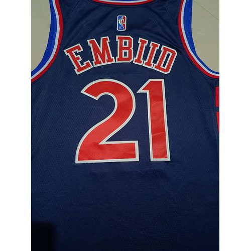 76ers #21 Navy Blue 75th Anniversary Diamond Jersey