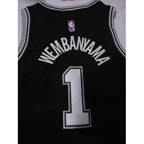 Spurs #1 Black Nike Jersey