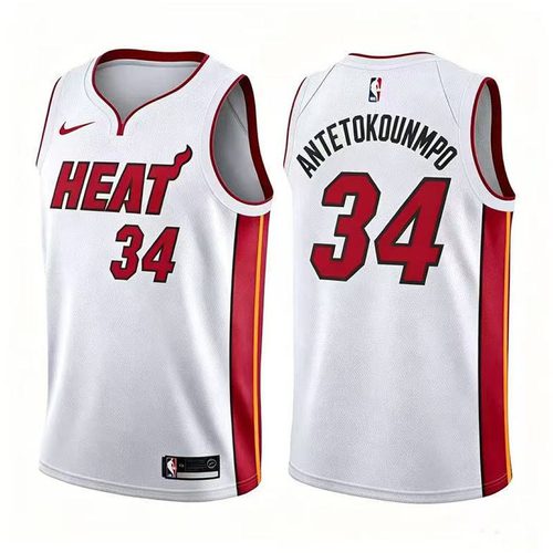 Heat #34 White Nike Jersey