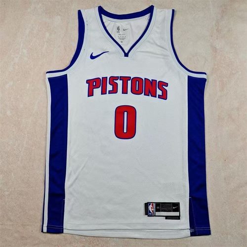 Pistons #0 White Nike Jersey