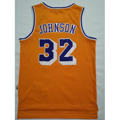 Lakers #32 Yellow Retro Jersey