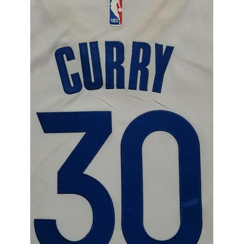 Warriors #30 White Jersey