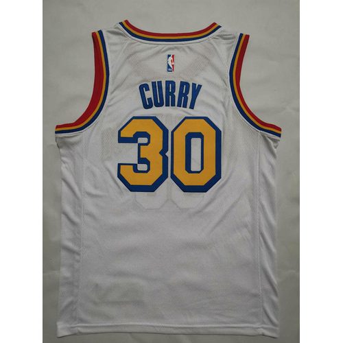 Warriors #30 White Jersey
