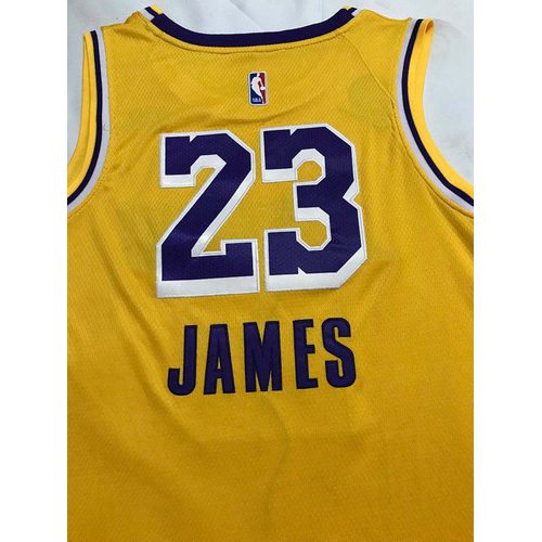 Lakers #23 Yellow Crew Neck Jersey